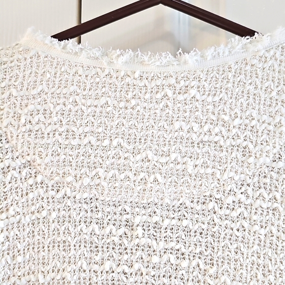 NWT Max Studio Frayed Trim/Fringe Longline Cardigan Cream Open Jacket 2X - Picture 12 of 16